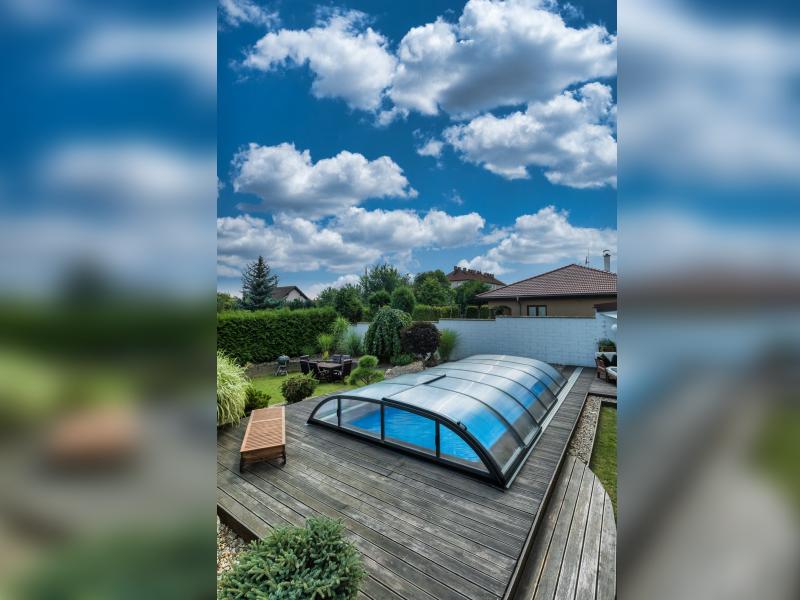 Albixon Pool-Überdachung Dallas A, Anthrazit - Image 3
