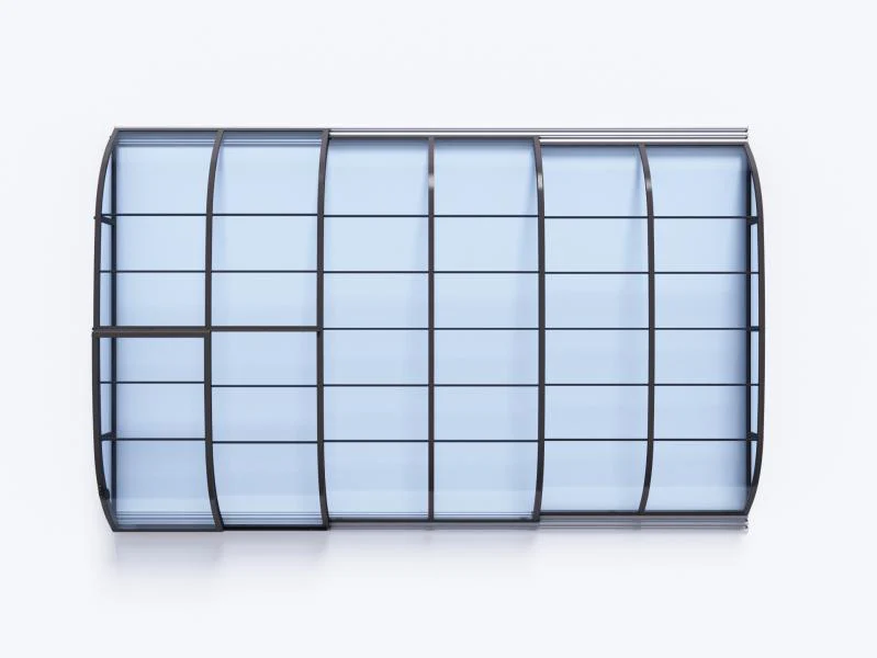 Albixon Pool-Überdachung Dallas Clear A, Anthrazit mit klarem Polycarbonat - Image 11