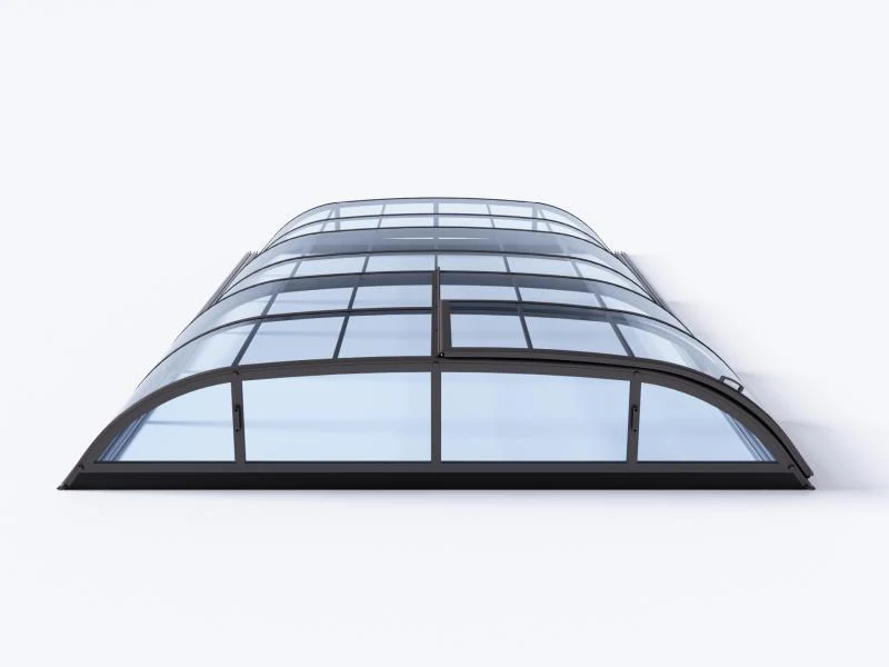 Albixon Pool-Überdachung Dallas Clear A, Anthrazit mit klarem Polycarbonat - Image 9