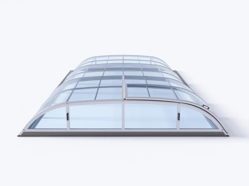 Albixon Pool-Überdachung Dallas Clear A, Silber mit klarem Polycarbonat - Image 2