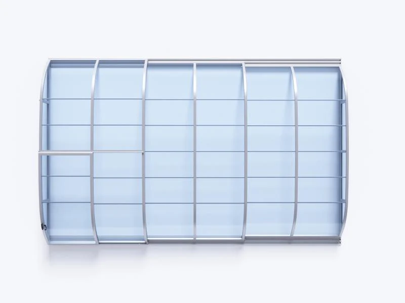 Albixon Pool-Überdachung Dallas Clear A, Silber mit klarem Polycarbonat - Image 4