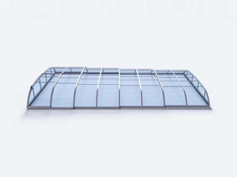 Albixon Pool-Überdachung Dallas Clear B, Silber mit Klarglas - Image 5