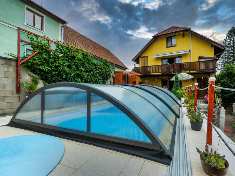 Albixon Pool-Überdachung KLASIK B, Anthrazit - Image 2