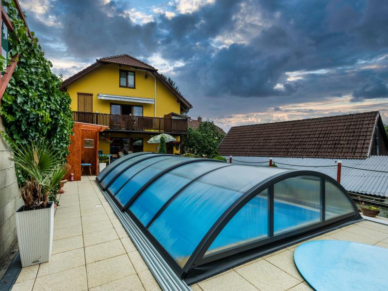 Albixon Pool-Überdachung KLASIK B, Anthrazit - Image 3