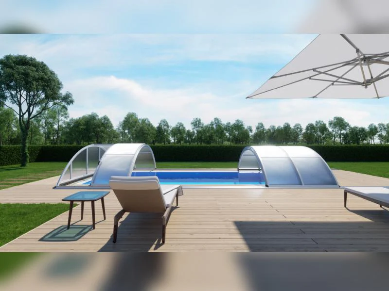 Albixon Pool-Überdachung KLASIK C, Silber - Image 3