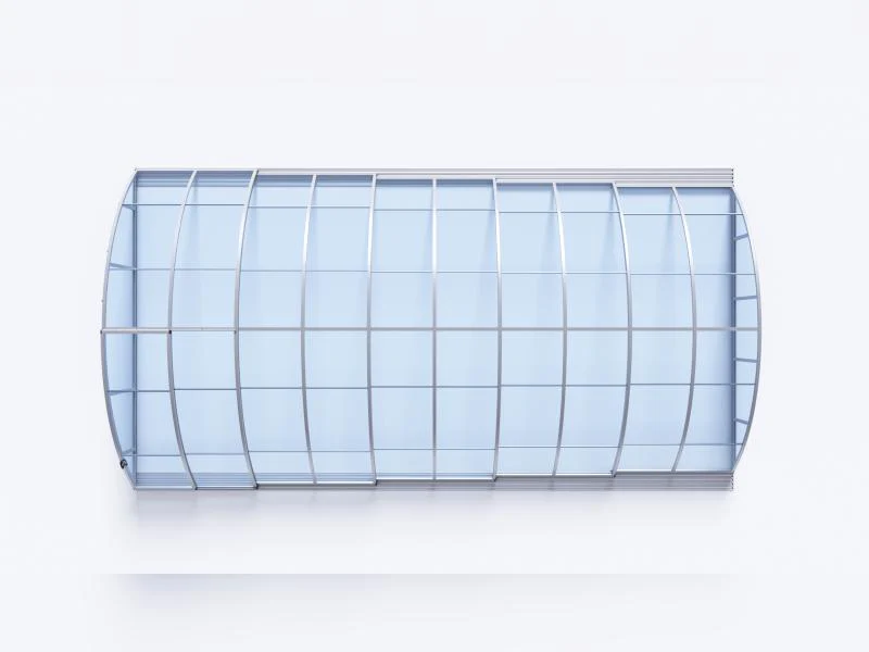 Albixon Pool-Überdachung KLASIK Clear C, Silber mit Klarglas - Image 5