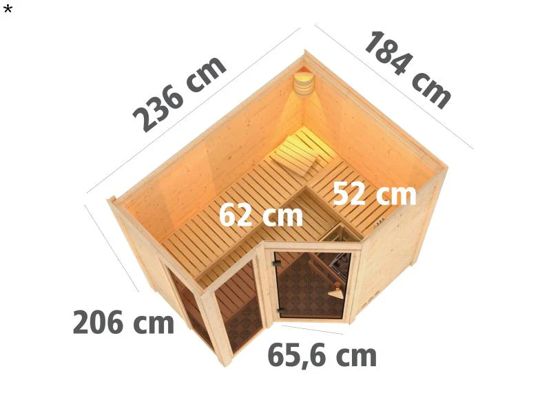 Amara - Karibu Sauna ohne Ofen - ohne Dachkranz - - Image 3