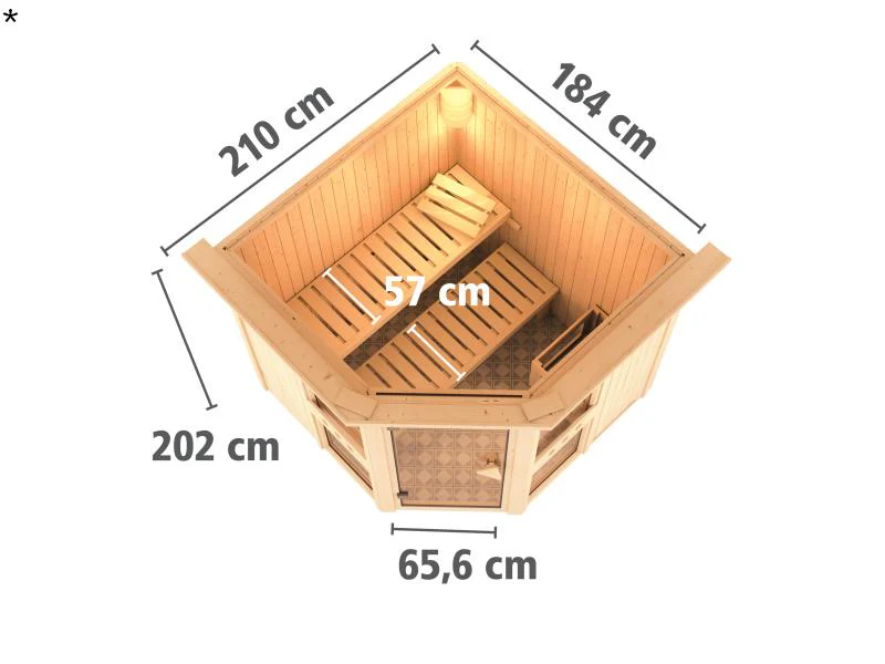 Amelia 1 - Karibu Sauna ohne Ofen - mit Dachkranz - - Image 3