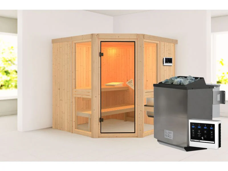 Amelia 2 - Karibu Sauna, inkl. 9 kW Bioofen mit ext. Steuerung - Image 2