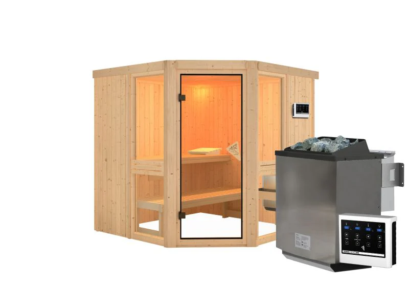 Amelia 2 - Karibu Sauna, inkl. 9 kW Bioofen mit ext. Steuerung - Image 4