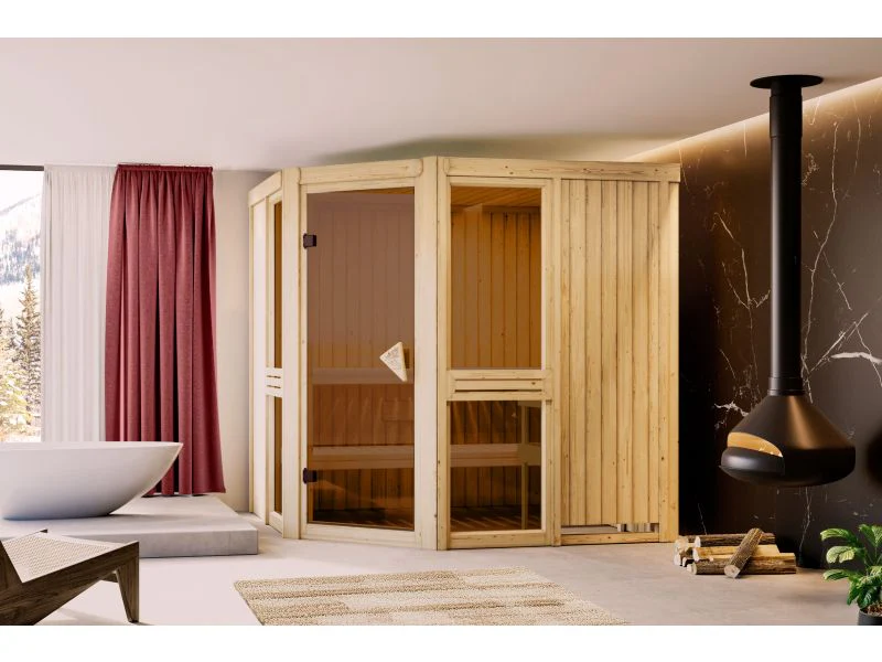Amelia 2 - Karibu Sauna, inkl. 9 kW Ofen ext. Steuerung