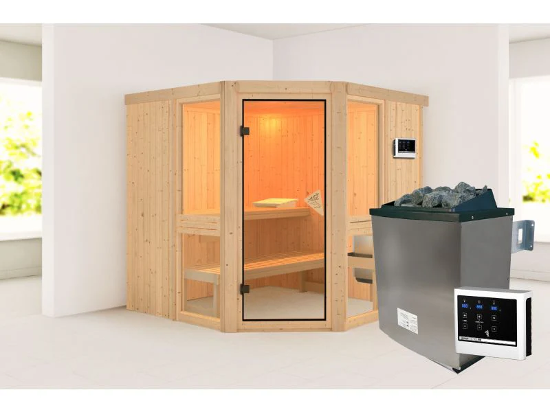 Amelia 2 - Karibu Sauna, inkl. 9 kW Ofen ext. Steuerung - Image 2