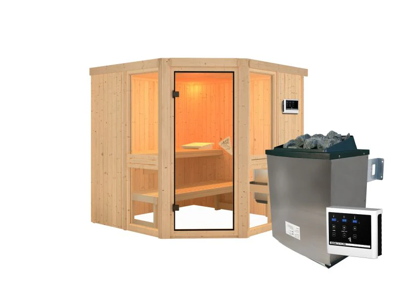 Amelia 2 - Karibu Sauna, inkl. 9 kW Ofen ext. Steuerung - Image 3