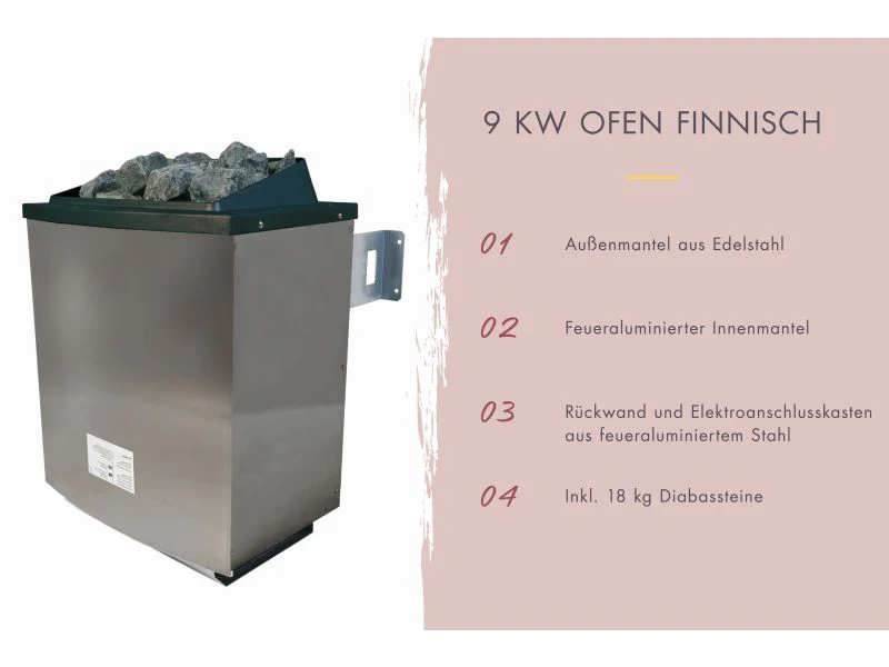 Amelia 2 - Karibu Sauna, inkl. 9 kW Ofen ext. Steuerung - mit Dachkranz - - Image 13