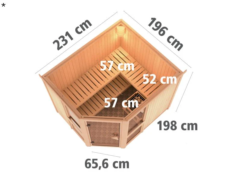 Amelia 3 - Karibu Sauna ohne Ofen - ohne Dachkranz - - Image 3