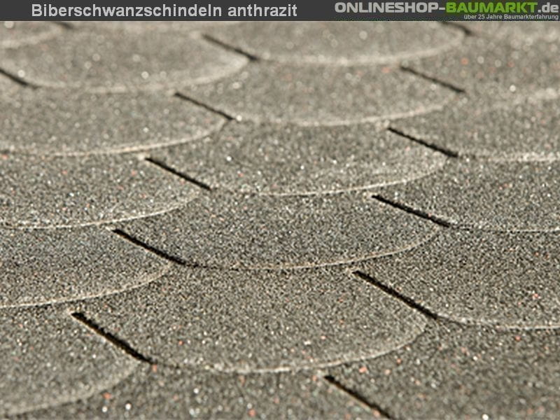 Bitumen-Dachschindeln Biberschwanz anthrazit 13 Paket