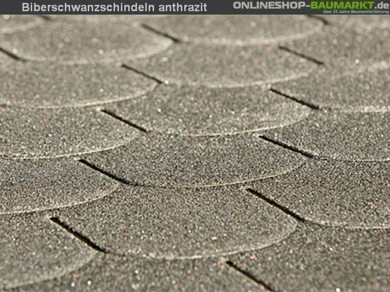 Bitumen-Dachschindeln Biberschwanz anthrazit 14 Pakete