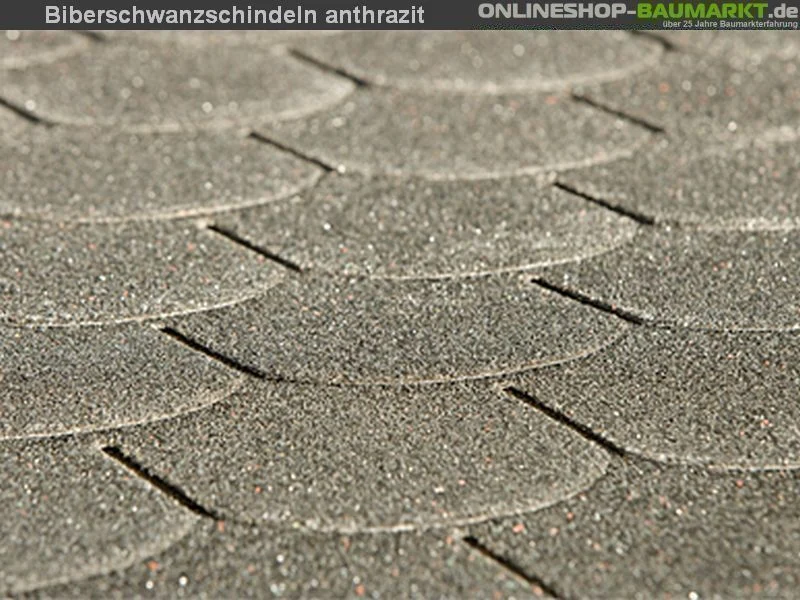 Bitumen-Dachschindeln Biberschwanz anthrazit 2 Pakete