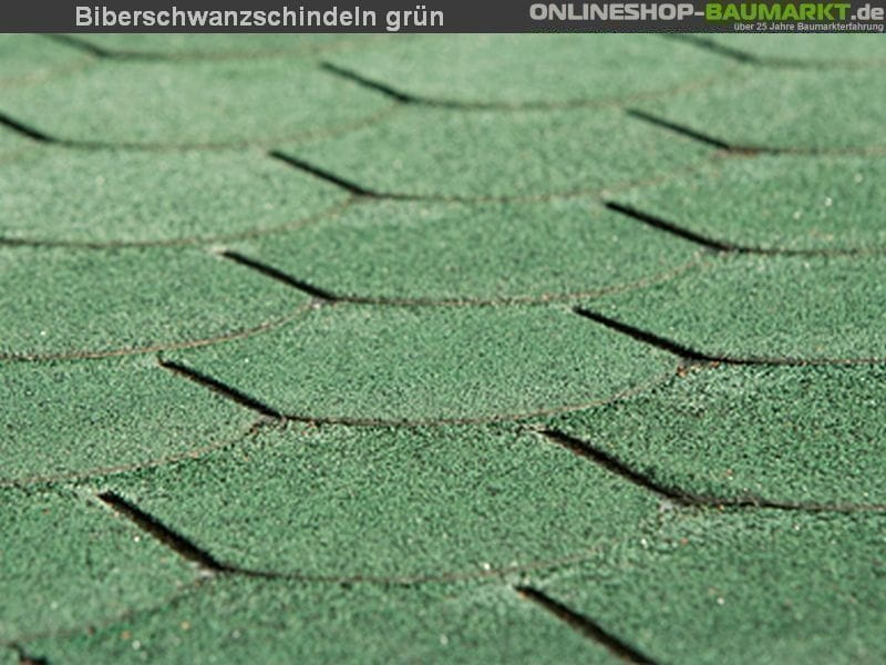 Bitumen-Dachschindeln Biberschwanz grün 15 Pakete