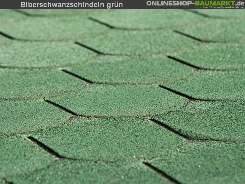 Bitumen-Dachschindeln Biberschwanz vintage grün 19 Pakete