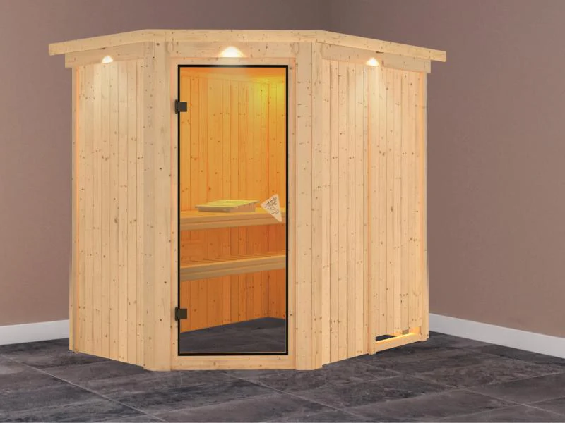 Carin - Karibu Sauna ohne Ofen - mit Dachkranz - - Image 2