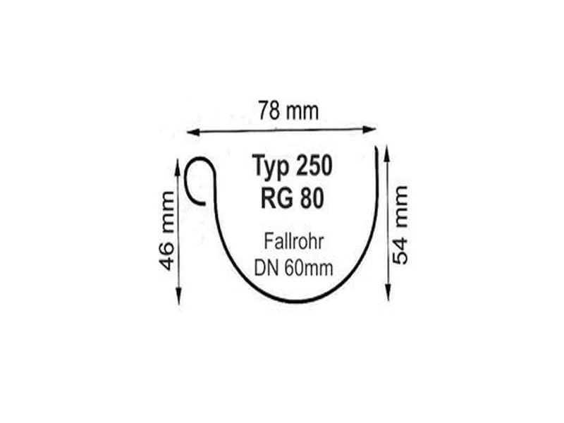 Dachrinnen Set 482Bx für RG 80, braun 6 x 300 cm, 6-Eck-Dach - Image 3