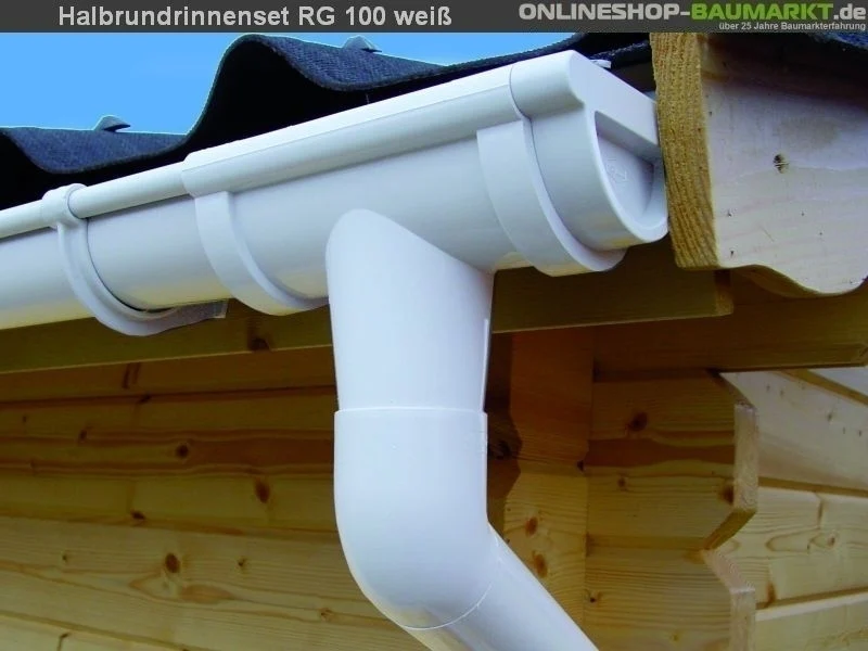 Dachrinnen Set RG 100 weiß 8 x 150 cm 8-Eck-Pavill