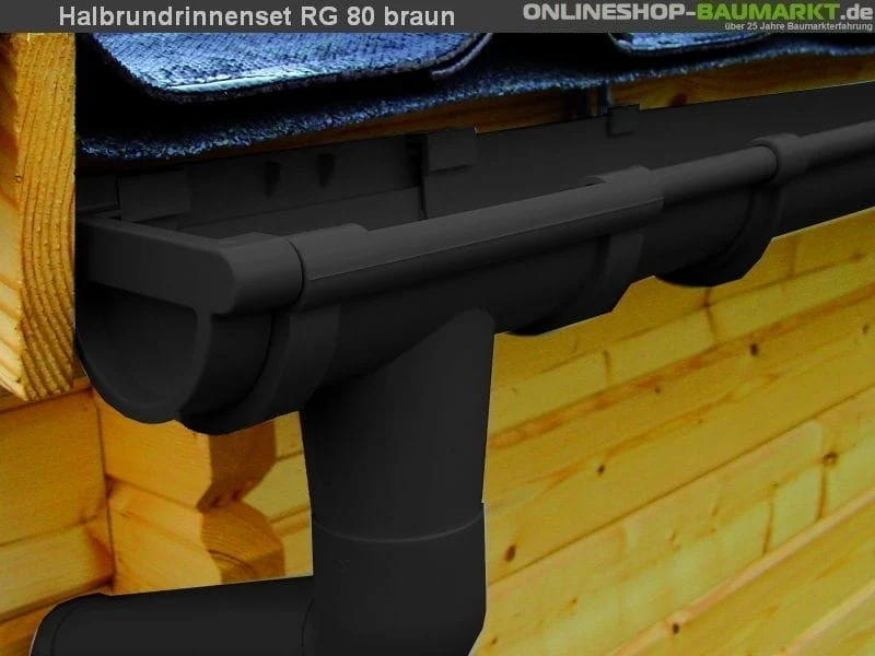 Dachrinnen Set RG 80 braun 8 x 200 cm 8-Eck-Dach