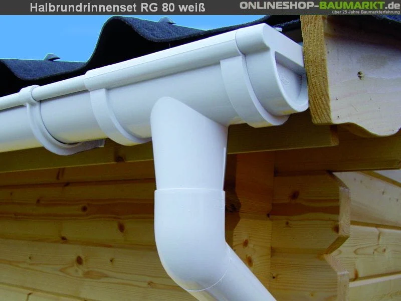 Dachrinnen Set RG 80 weiß 4 x 500 cm Walmdach