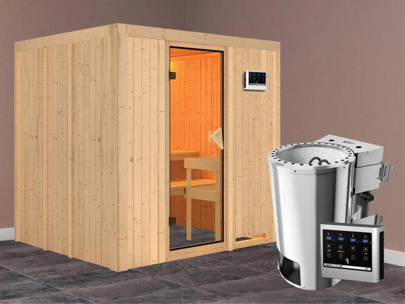 Daria - Karibu Sauna Plug & Play inkl. 3,6 kW-Bioofen - ohne Dachkranz - - Image 2