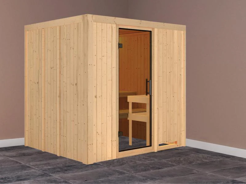 Daria - Karibu Sauna Plug & Play ohne Ofen - ohne Dachkranz - Moderne Saunatür - Image 2