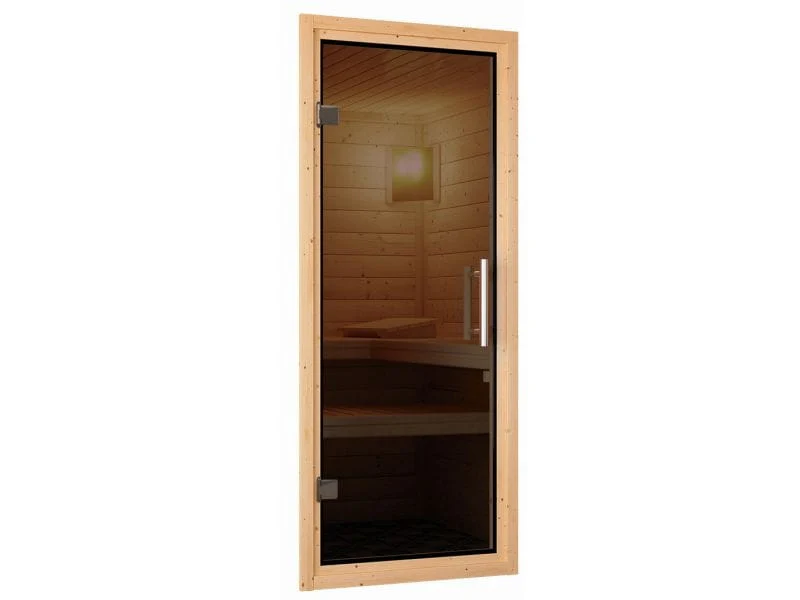 Daria - Karibu Sauna Plug & Play ohne Ofen - ohne Dachkranz - Moderne Saunatür - Image 4