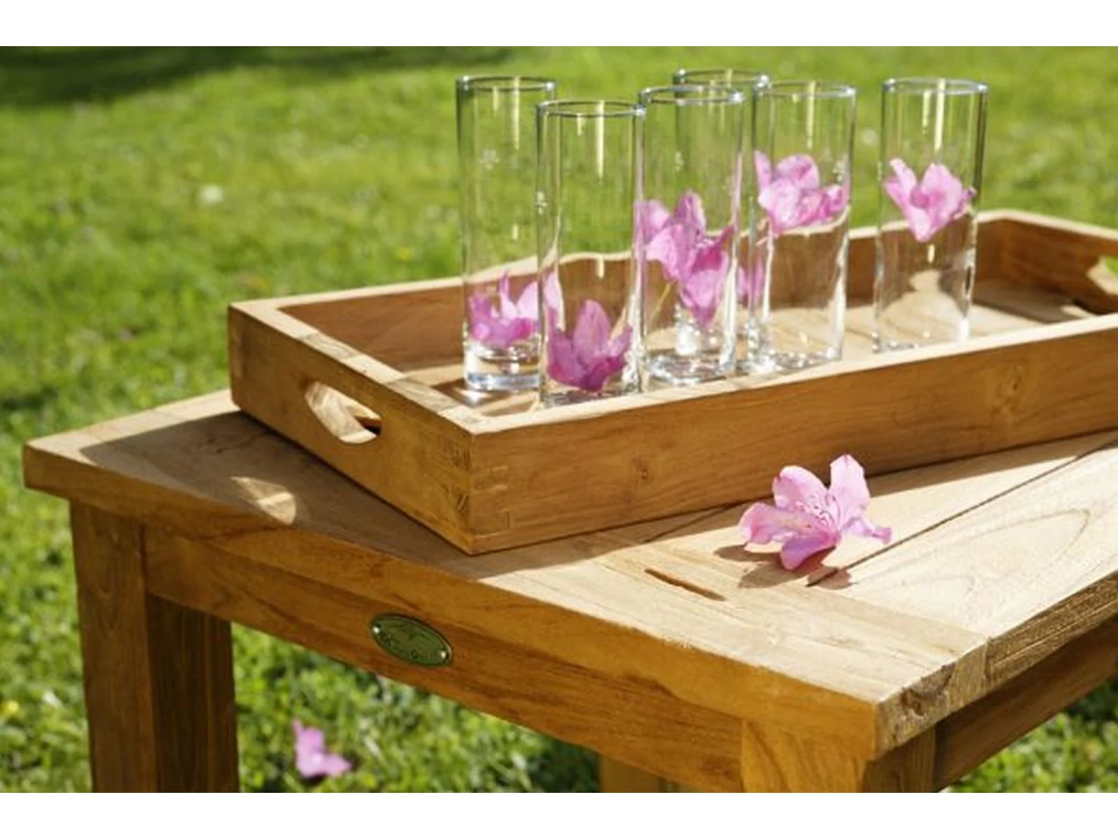 Diamond Garden Karlstad Teak-Tablett - Teak Deko - Image 3