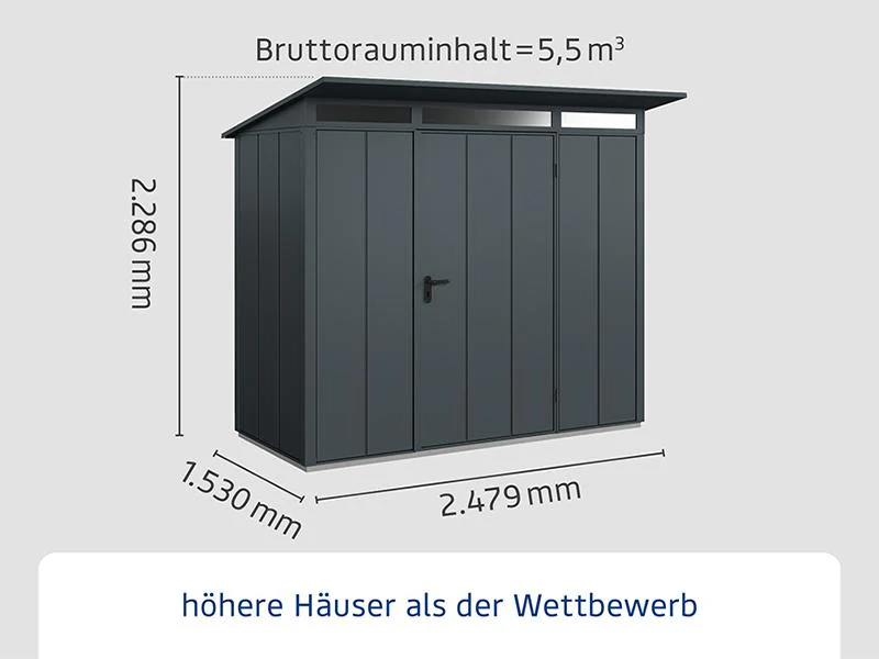 Ecostar Gerätehaus Elegant-P,Typ 1, Anthrazitgrau, 1 flg - Image 2