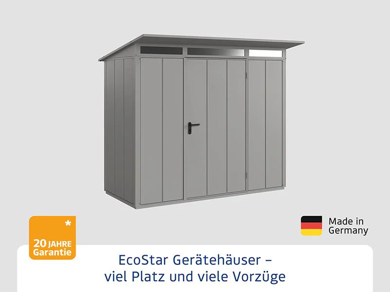 Ecostar Gerätehaus Elegant-P,Typ 1, Grau Aluminum, 1 flg - Image 3