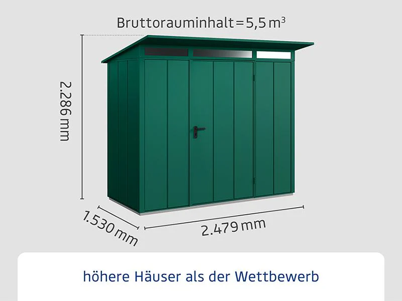 Ecostar Gerätehaus Elegant-P,Typ 1, Moosgrün, 1 flg - Image 2