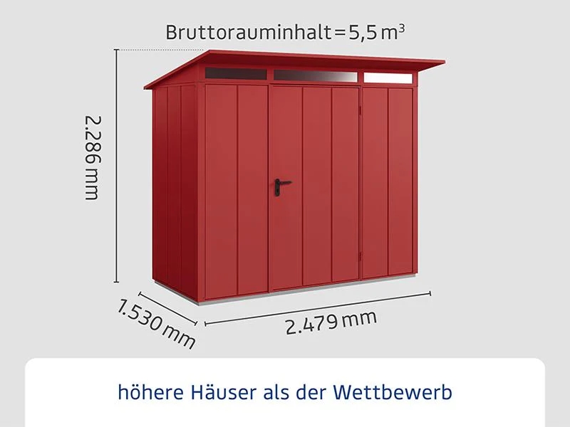 Ecostar Gerätehaus Elegant-P,Typ 1, Purpurrot, 1 flg - Image 2