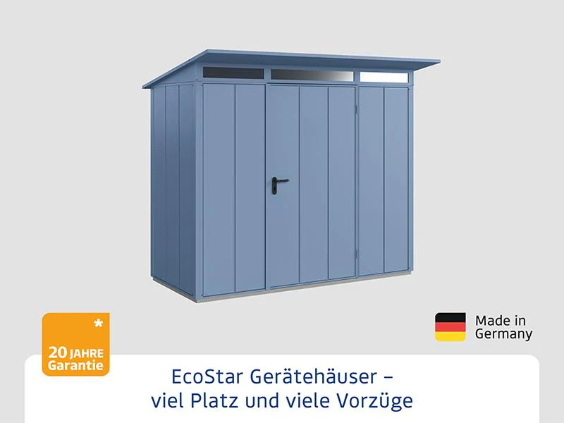 Ecostar Gerätehaus Elegant-P,Typ 1, Taubenblau, 1 flg - Image 3