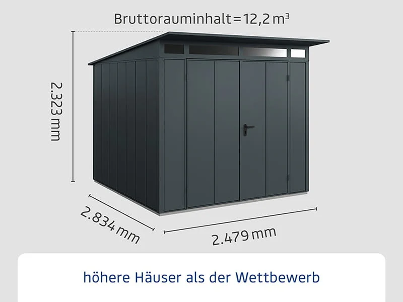 Ecostar Gerätehaus Elegant-P,Typ 2, Anthrazitgrau, 2 flg - Image 2