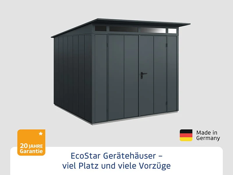 Ecostar Gerätehaus Elegant-P,Typ 2, Anthrazitgrau, 2 flg - Image 3