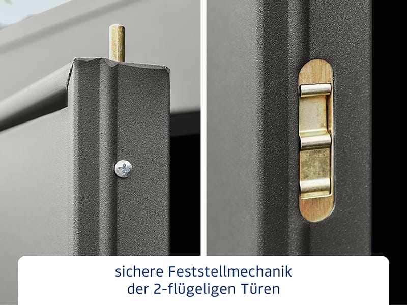 Ecostar Gerätehaus Elegant-P,Typ 2, Grau Aluminum, 2 flg - Image 6