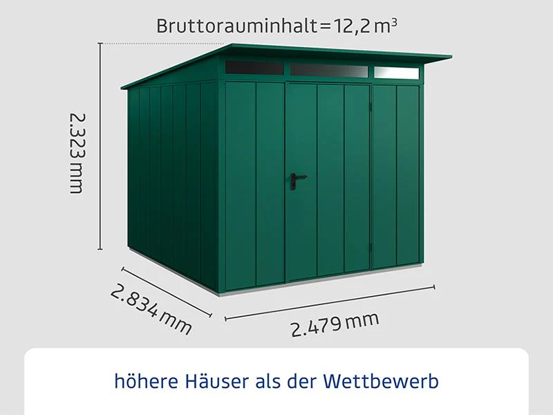 Ecostar Gerätehaus Elegant-P,Typ 2, Moosgrün, 1 flg - Image 2