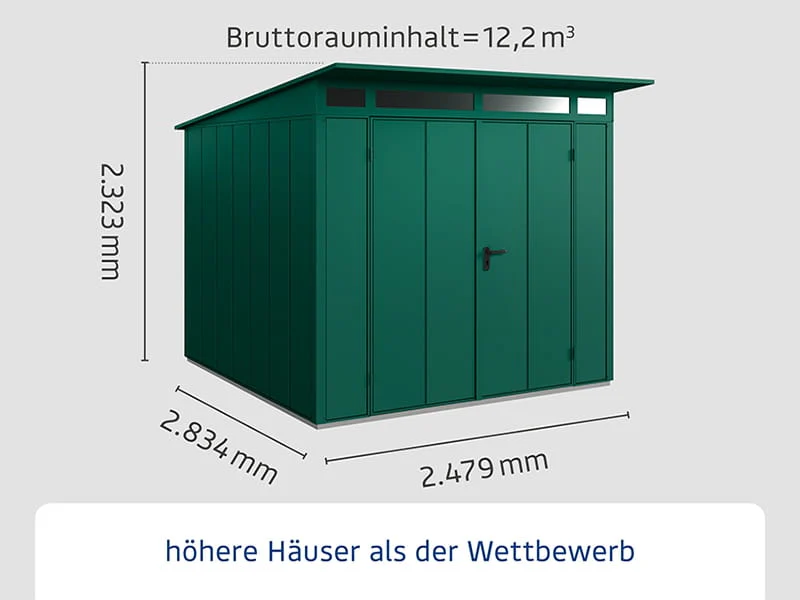 Ecostar Gerätehaus Elegant-P,Typ 2, Moosgrün, 2 flg - Image 2