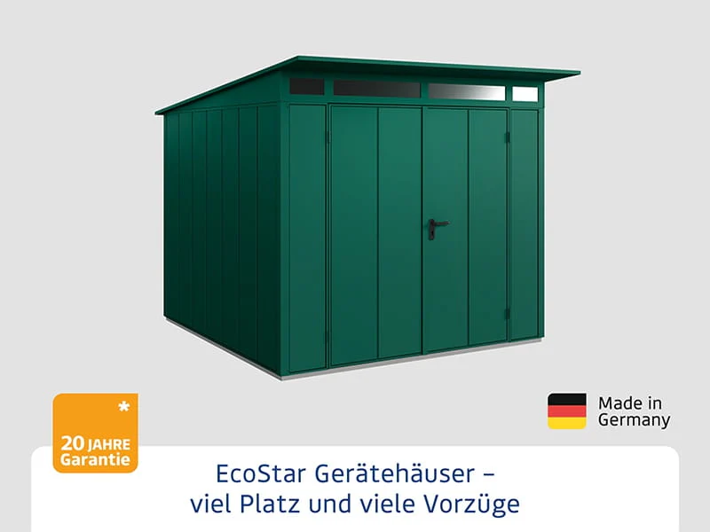Ecostar Gerätehaus Elegant-P,Typ 2, Moosgrün, 2 flg - Image 3
