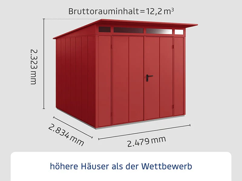 Ecostar Gerätehaus Elegant-P,Typ 2, Purpurrot, 2 flg - Image 2