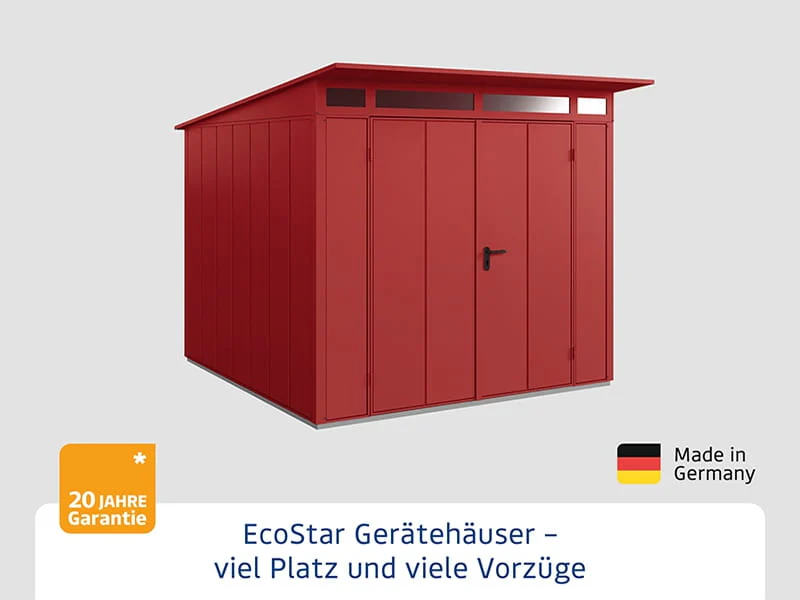 Ecostar Gerätehaus Elegant-P,Typ 2, Purpurrot, 2 flg - Image 3