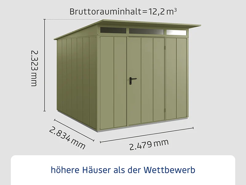 Ecostar Gerätehaus Elegant-P,Typ 2, Schilfgrün, 1 flg - Image 2