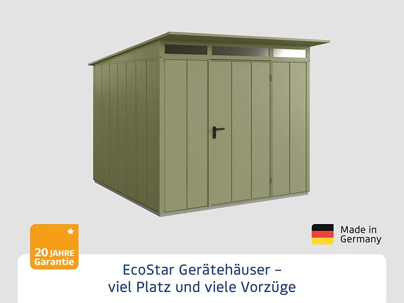 Ecostar Gerätehaus Elegant-P,Typ 2, Schilfgrün, 1 flg - Image 3