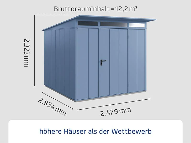 Ecostar Gerätehaus Elegant-P,Typ 2, Taubenblau, 1 flg - Image 2