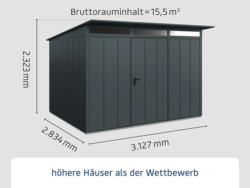 Ecostar Gerätehaus Elegant-P,Typ 3, Anthrazitgrau, 1 flg - Image 2